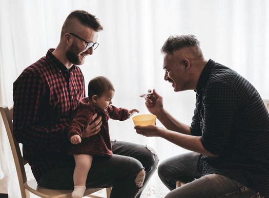 Same-sex couples are seven times more likely to be raising an adopted or foster child. (Adobe Stock) 