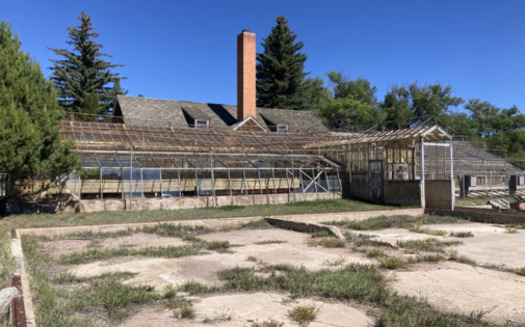 A historic greenhouse sits at the High Plains Arboretum outside Cheyenne, Wyoming, where varieties of crops were engineered between 1928 and 1974 to survive the harsh high plains environment. (Alliance for Historic Wyoming)